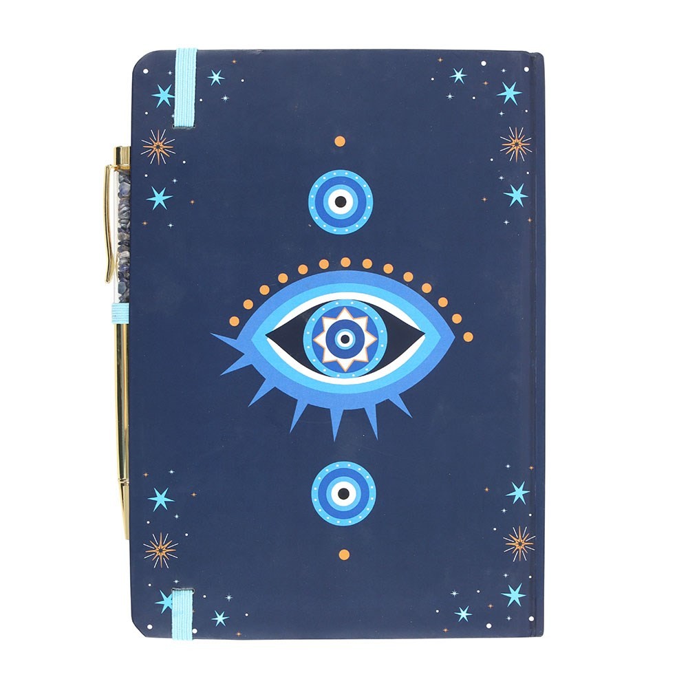 Something Different - All Seeing Eye A5 with Crystal Chip Pen Notizbuch - Blau